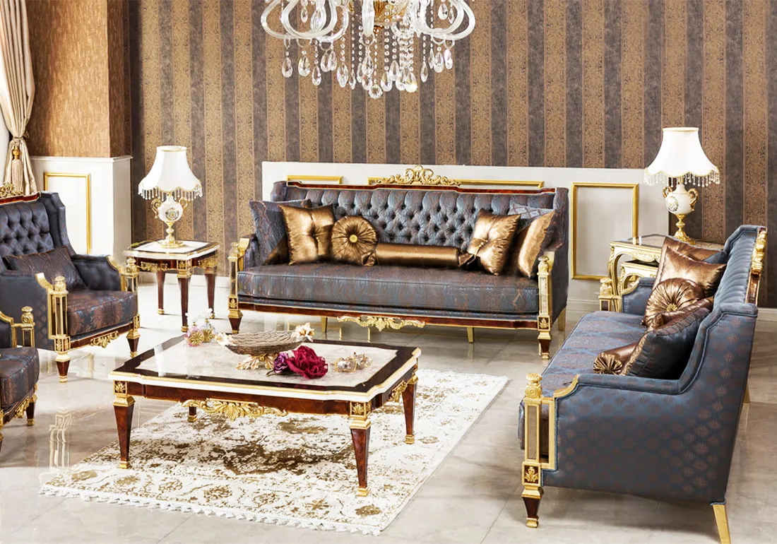 Handcrafted Classic Teakwood Sofa Set