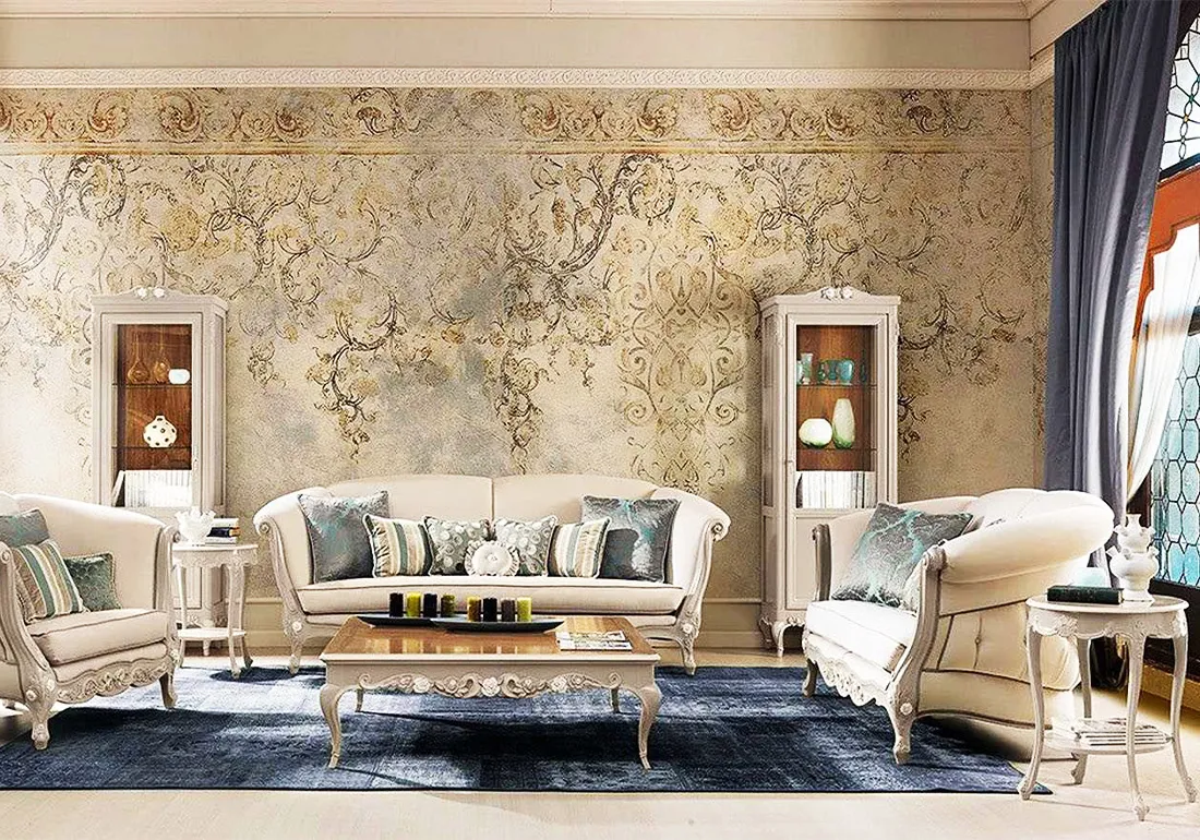 Handcrafted Wooden Allen Sofa Set with Classic Elegance