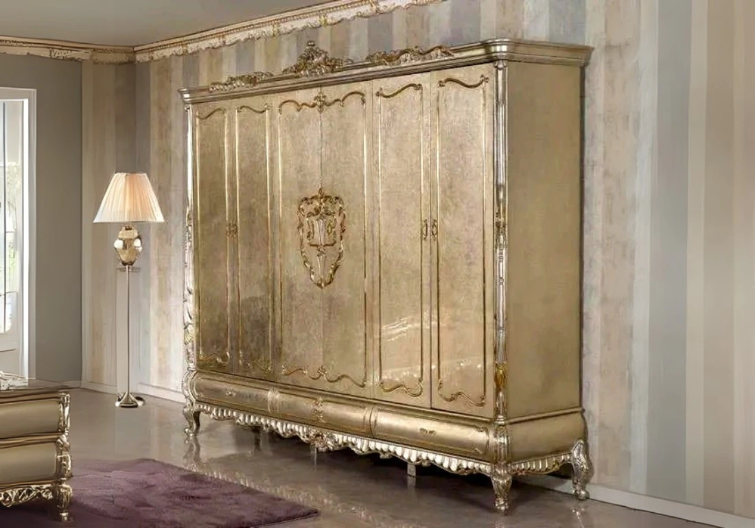 Luxury European-Style Hand-Carved Wardrobe