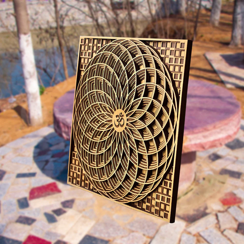 Om Mandala Spiritual Wooden Wall Art
