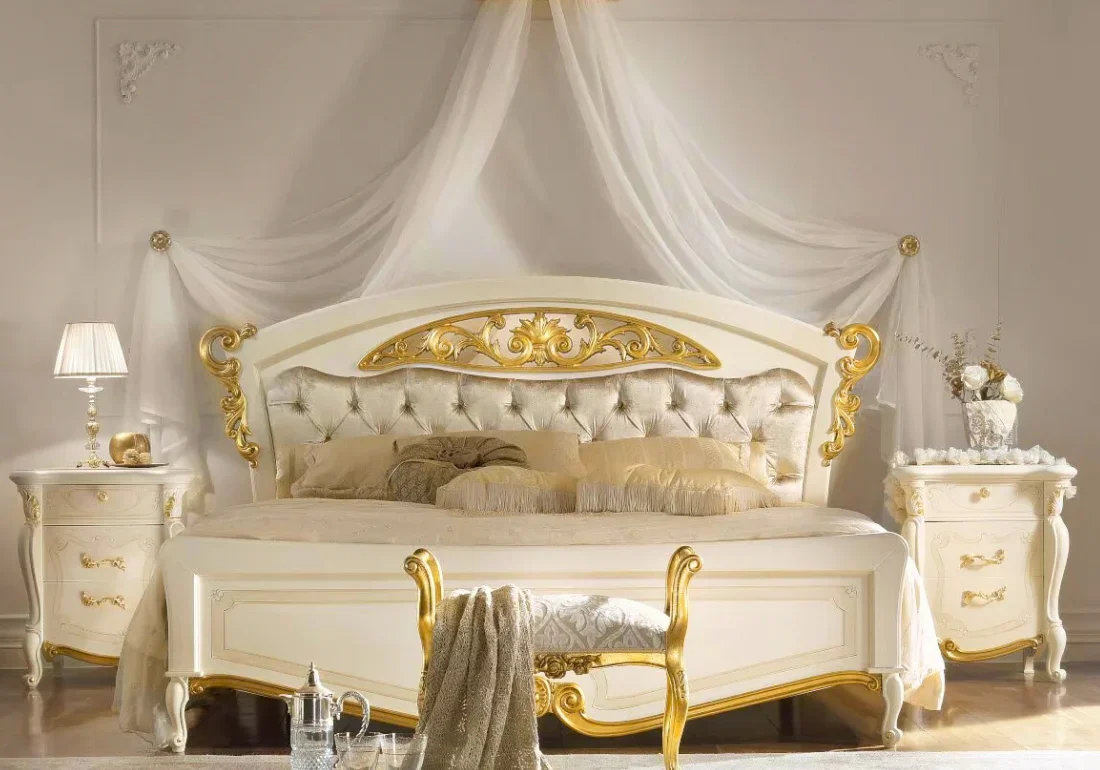 Luxury Minimalist Handcrafted Teak Wood Bed Set