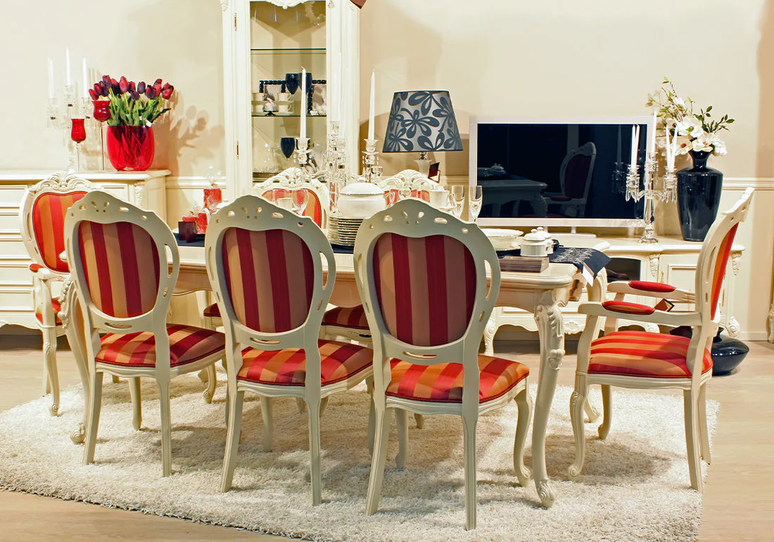 Luxury & Elegance Solid Wood Hand-Carved Dining Table Set