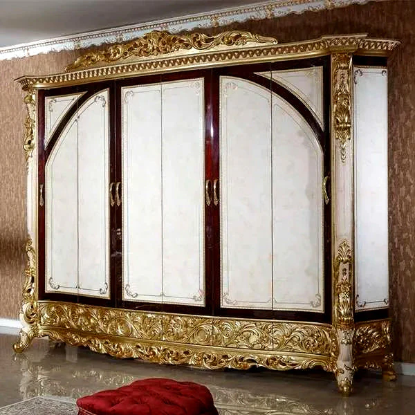 Luxury Classic Solid Teak Wood Hand-Carved Wardrobe – Majestic Elegance