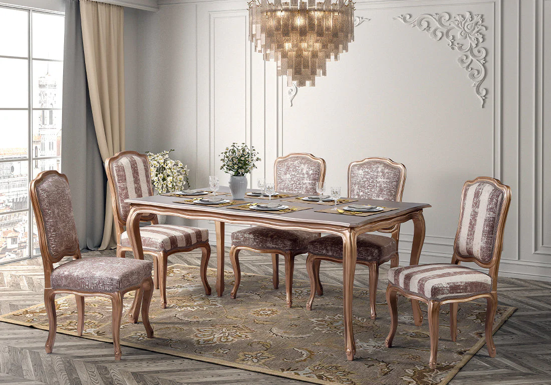 Regal Era Handcrafted Solid Wood Dining Set